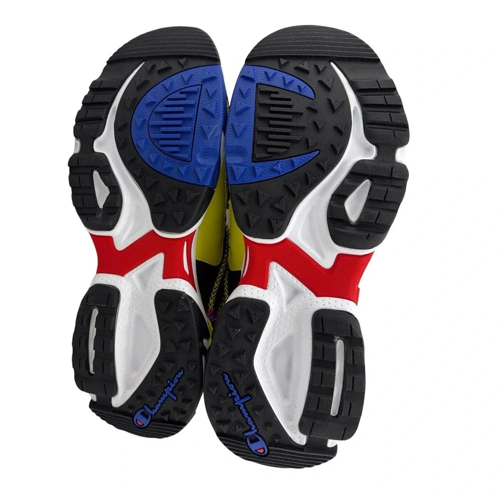 Champion Bromad Twisted Sneakers Mens‎ 10.5 Black Scarlet Yellow New CP101851M